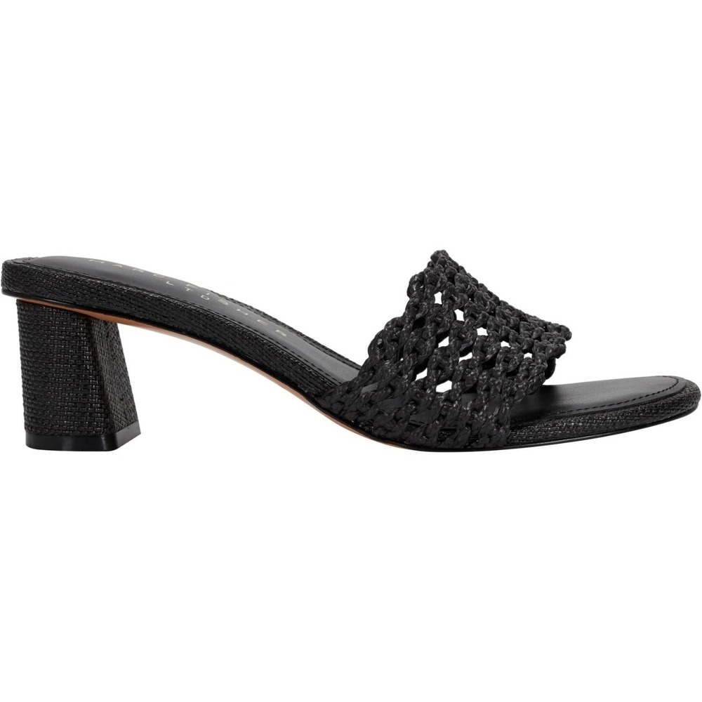 Marc Fisher LTD Jazmine Women's Size 7.5 M Dress Slide Sandals Block Heel Black - Picture 2 of 8